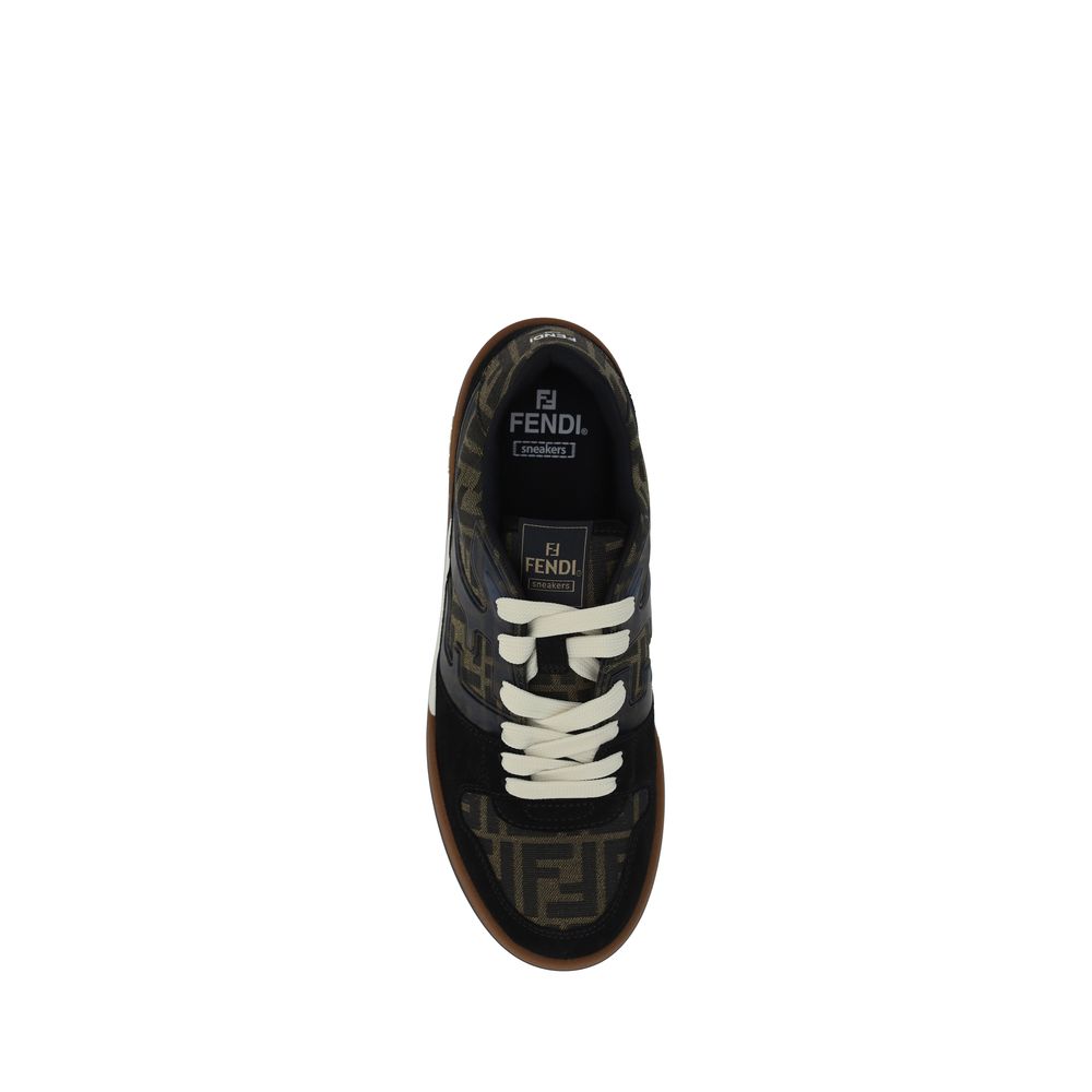 Fendi Multicolor Calf Leather Bos Taurus Low Top Sneakers