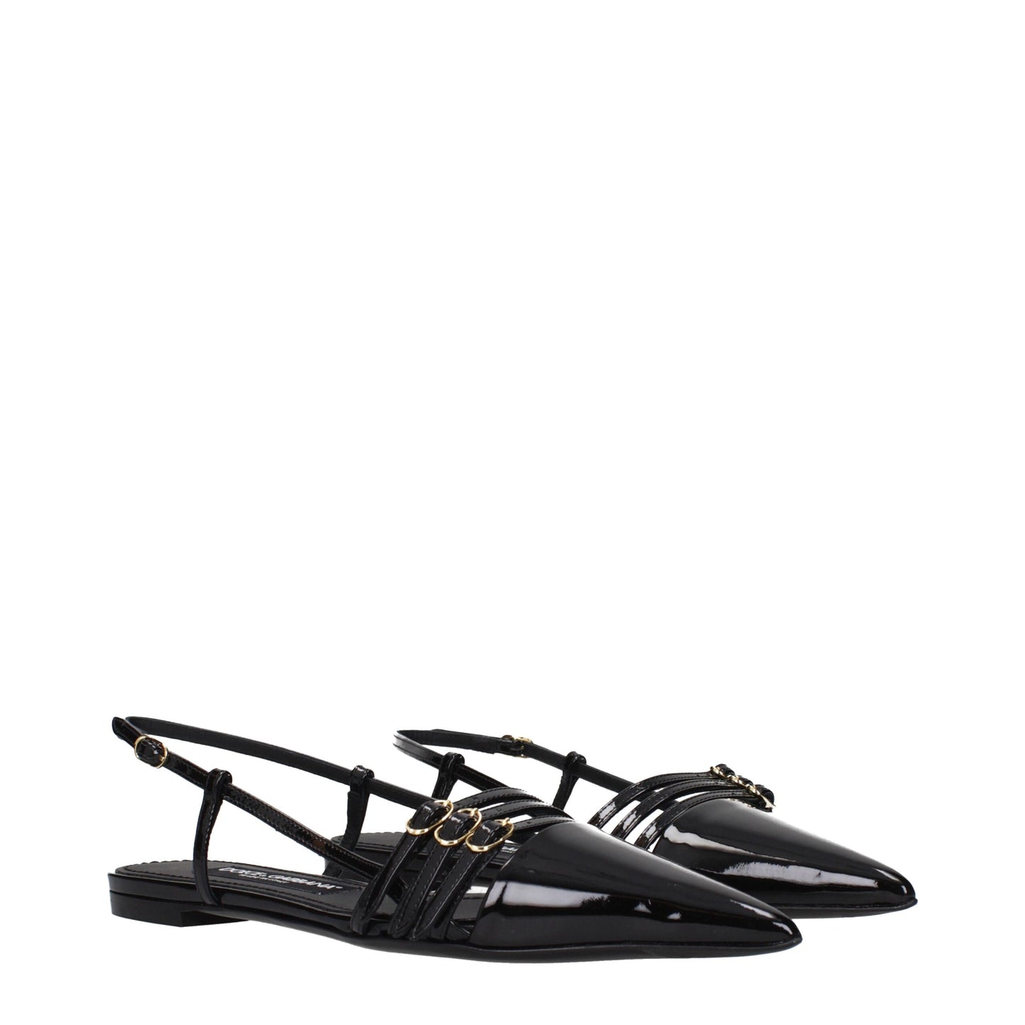 Dolce & Gabbana Black Leather Flat Sandals