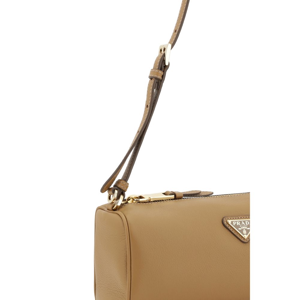 Prada Beige Calf Leather Bos Taurus Shoulder Bag