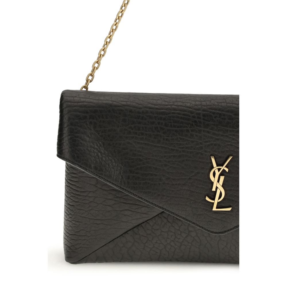 Saint Laurent Black Lamb Ovis Aries Aries Clutch Bag