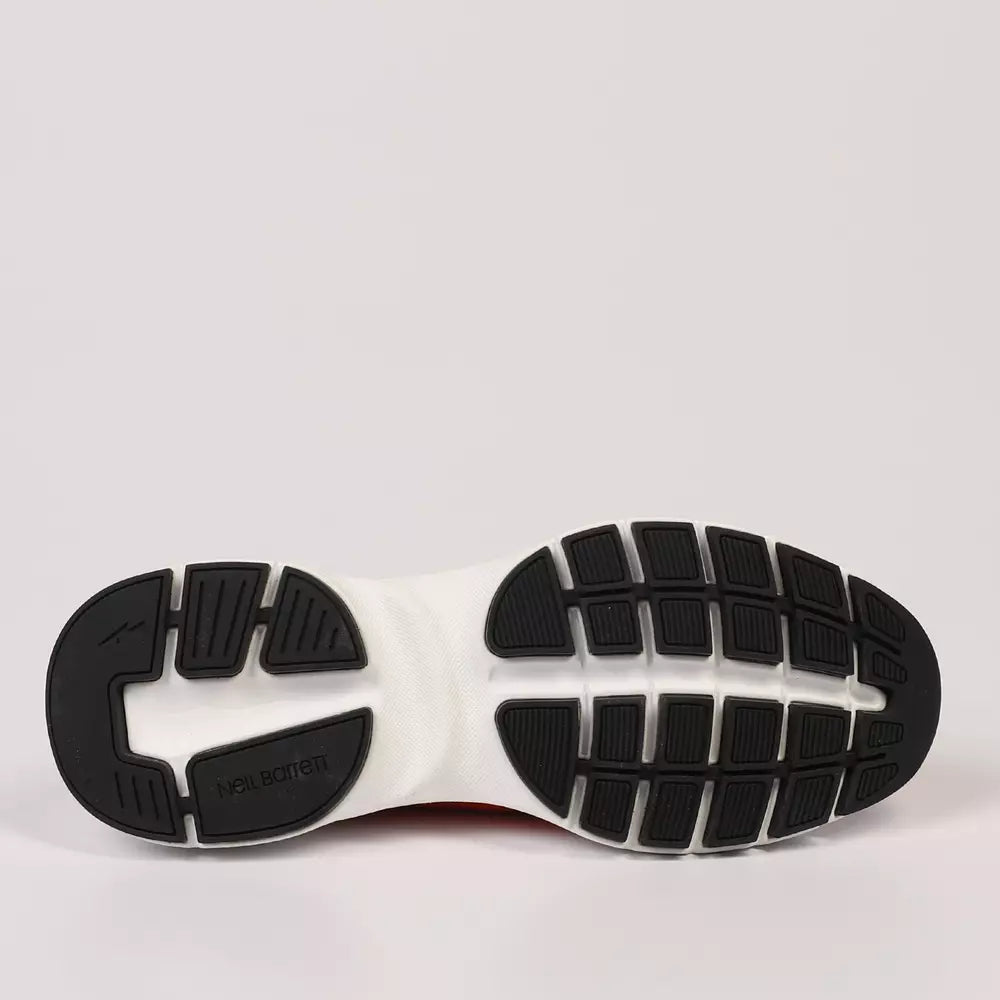 Neil Barrett Red Textile and Leather Sneakers