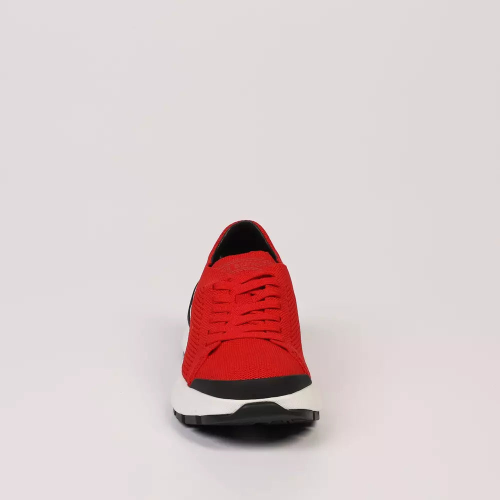 Neil Barrett Red Textile and Leather Sneakers