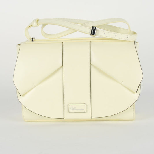 Blumarine Light Yellow Calfskin Women Shoulder Bag