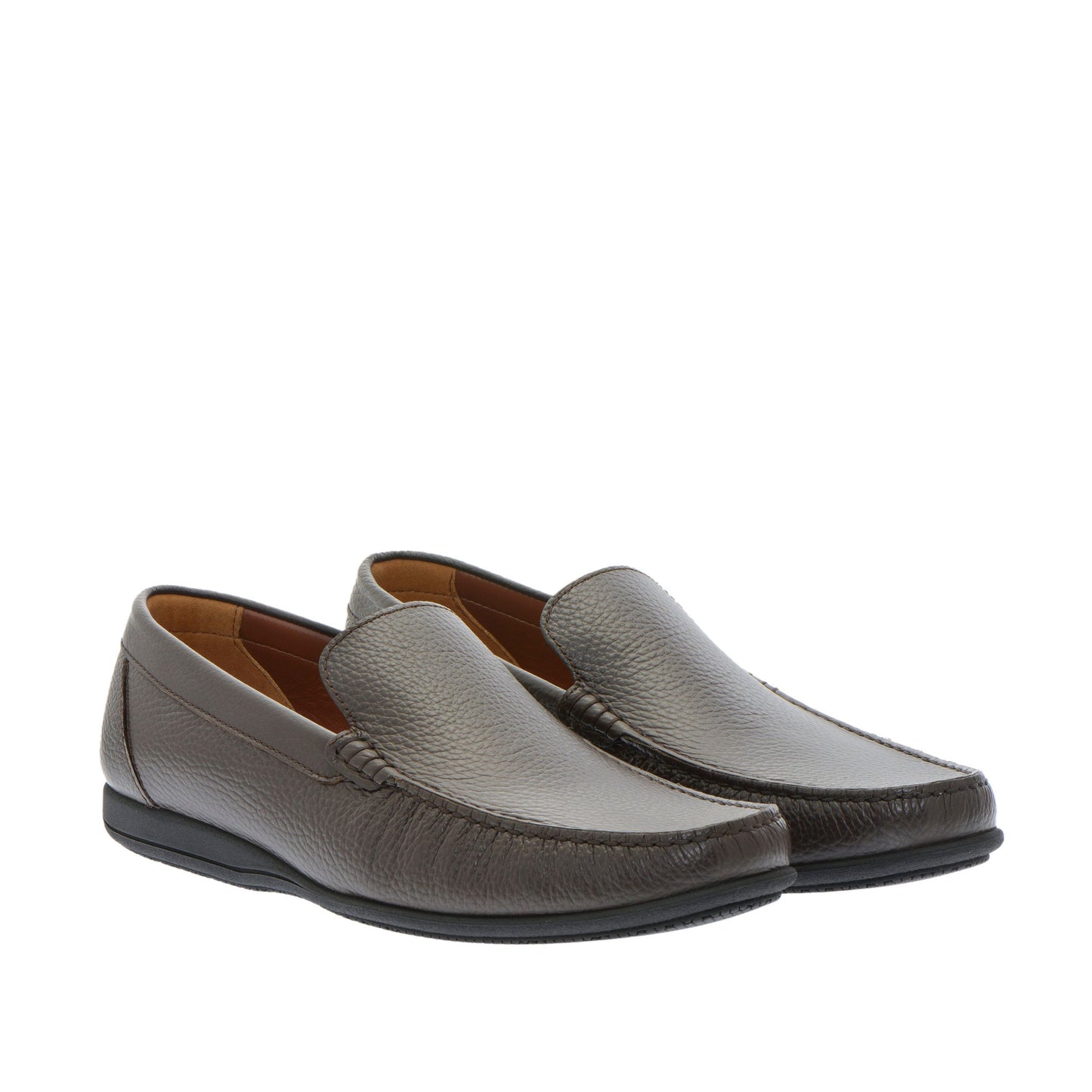 A.Testoni Elegant Dark Brown Calfskin Loafers