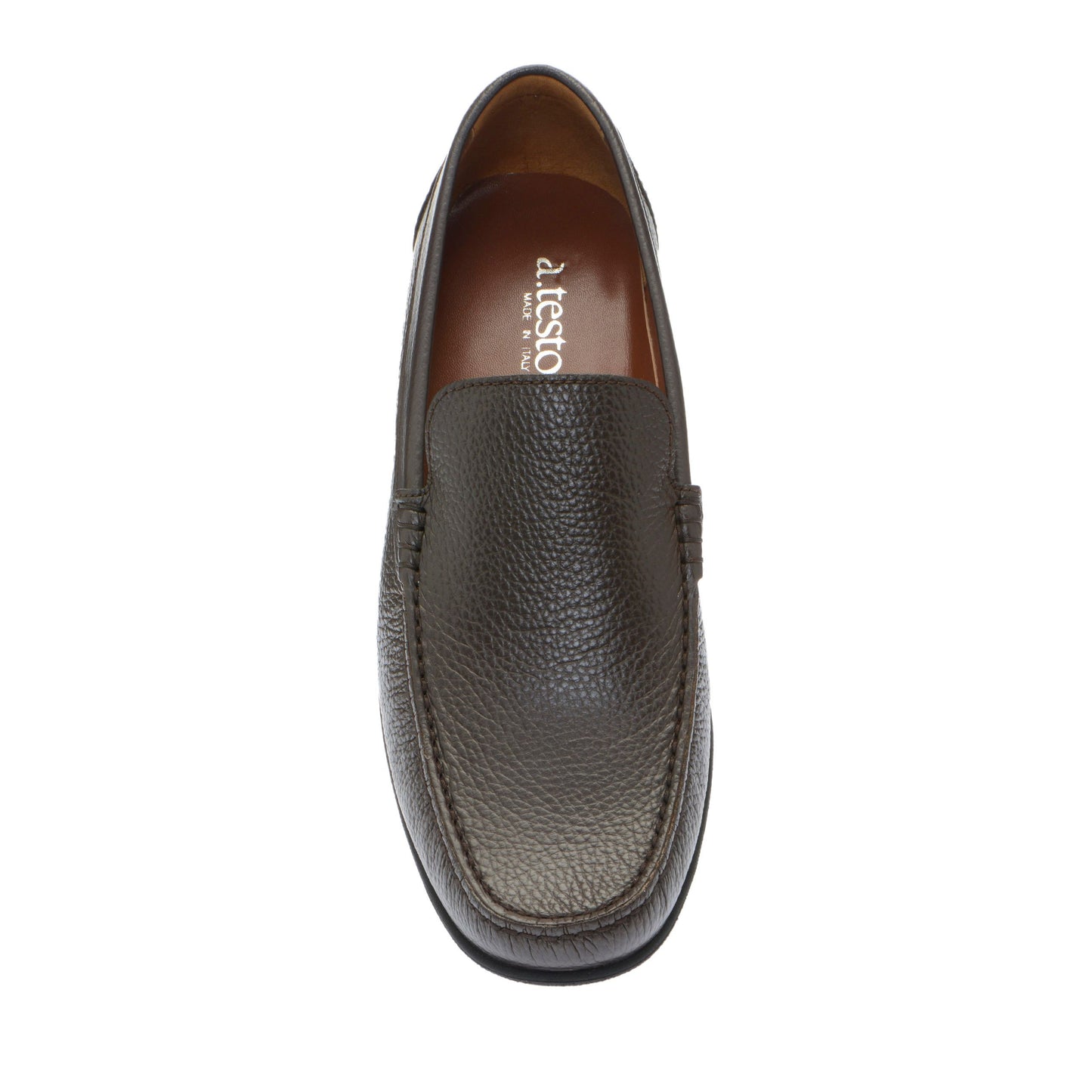 A.Testoni Elegant Dark Brown Calfskin Loafers