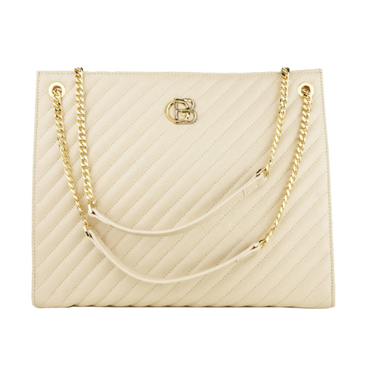 Baldinini Beige Calf Leather Chic Shoulder Bag