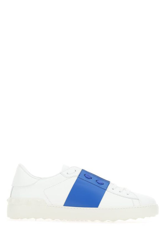 Valentino Sleek White Calf Leather Low-Top Sneakers