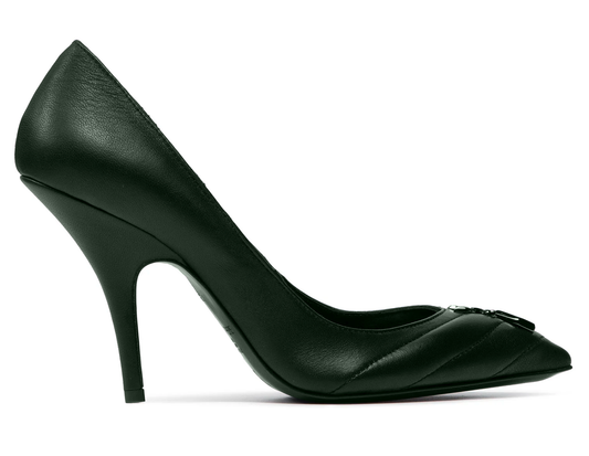 Patrizia Pepe Elegant Dark Green Leather Pumps