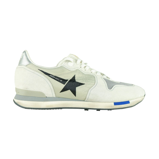 Golden Goose Suede Calfskin Sneakers with Silver Accents