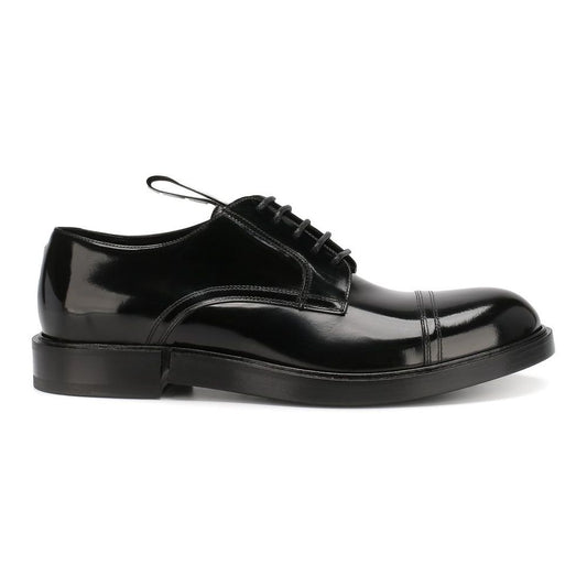 Dolce & Gabbana Black Calfskin Men Derby Shoe