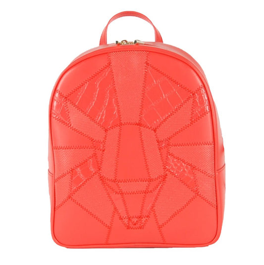 Cavalli Class Chic Coral Backpack in Calfskin Blend