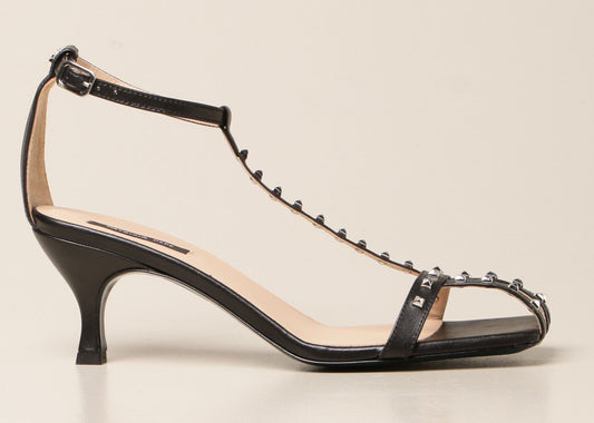 Patrizia Pepe Chic Black Heeled Sandals - Italian Elegance