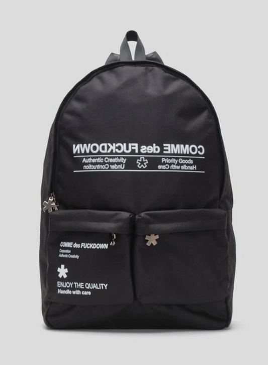 Comme Des Fuckdown Black Polyester Men Backpack