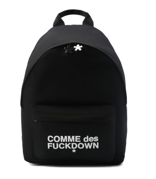 Comme Des Fuckdown Black Urban Backpack with Iconic Logo