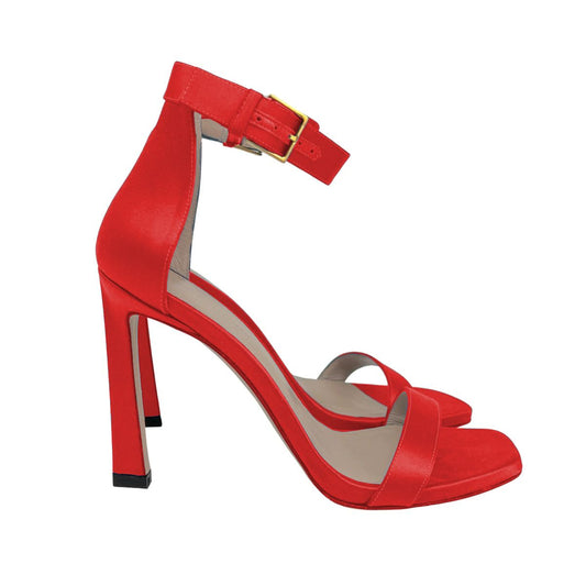 Stuart Weitzman Red Satin Women Sandal