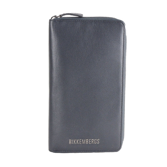 Bikkembergs Blue Calfskin Men Wallet