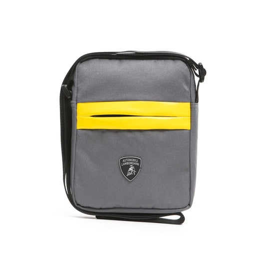 Lamborghini Gray Polyester Men Messenger Bag