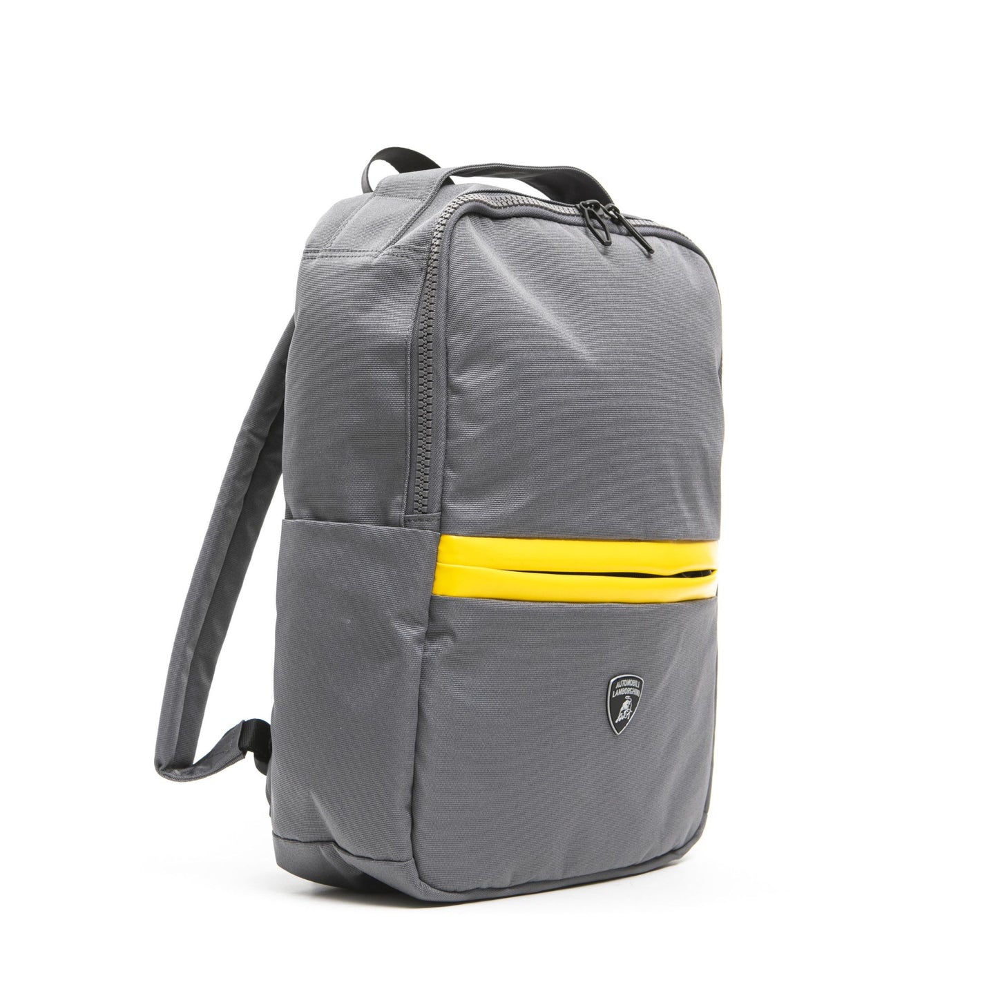 Lamborghini Gray Polyester Men Backpack