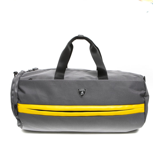 Lamborghini Gray Polyester Men Duffel