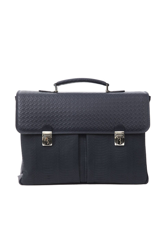 Billionaire Italian Couture Blue Leather Men Briefcase