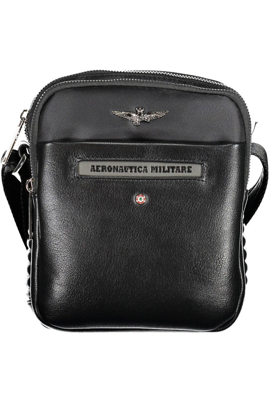 Aeronautica Militare Black Polyester Men Shoulder Bag