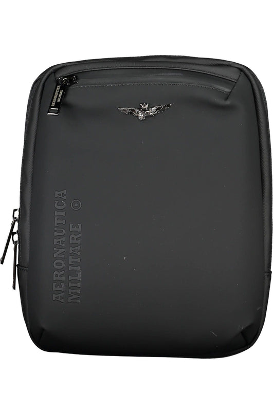 Aeronautica Militare Black Polyester Men Shoulder Bag