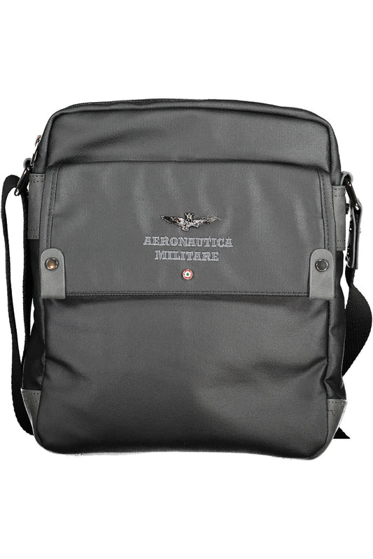 Aeronautica Militare Black Cotton Men Shoulder Bag