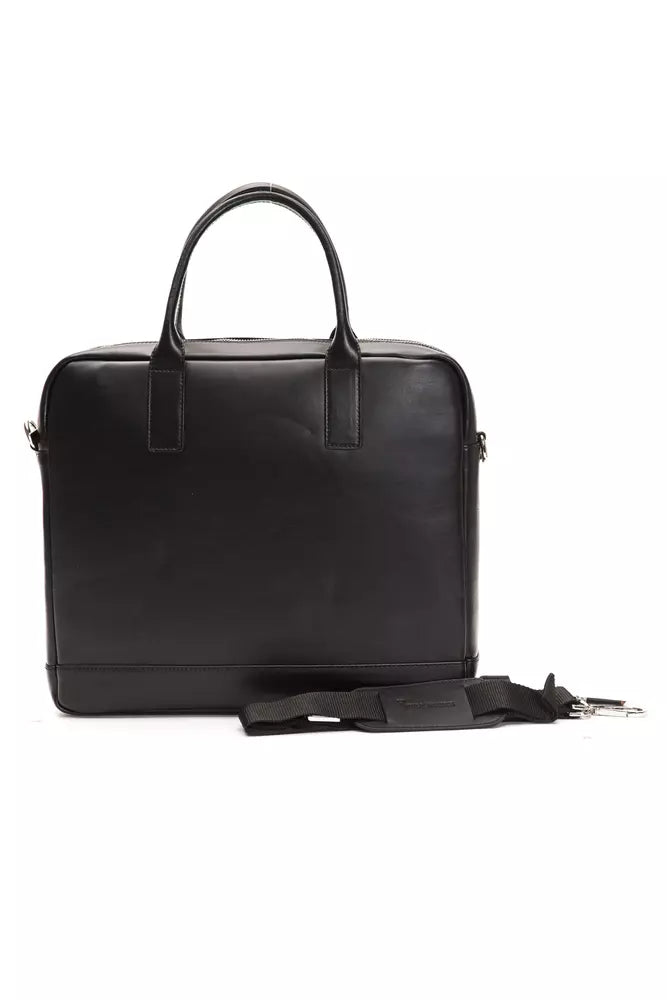 Billionaire Italian Couture Black Leather Men Briefcase