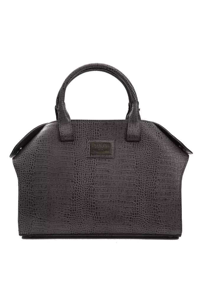 Pompei Donatella Gray Leather Women Handbag