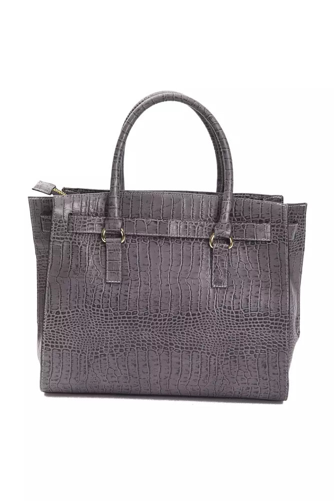 Pompei Donatella Gray Leather Women Handbag