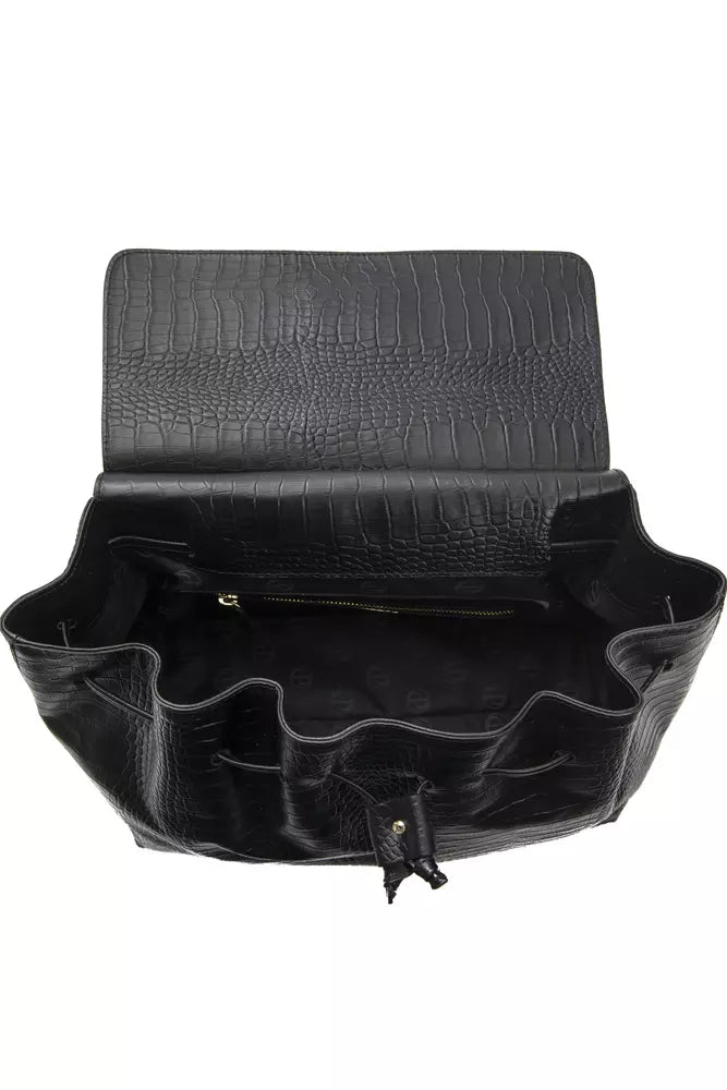 Pompei Donatella Black Leather Women Handbag