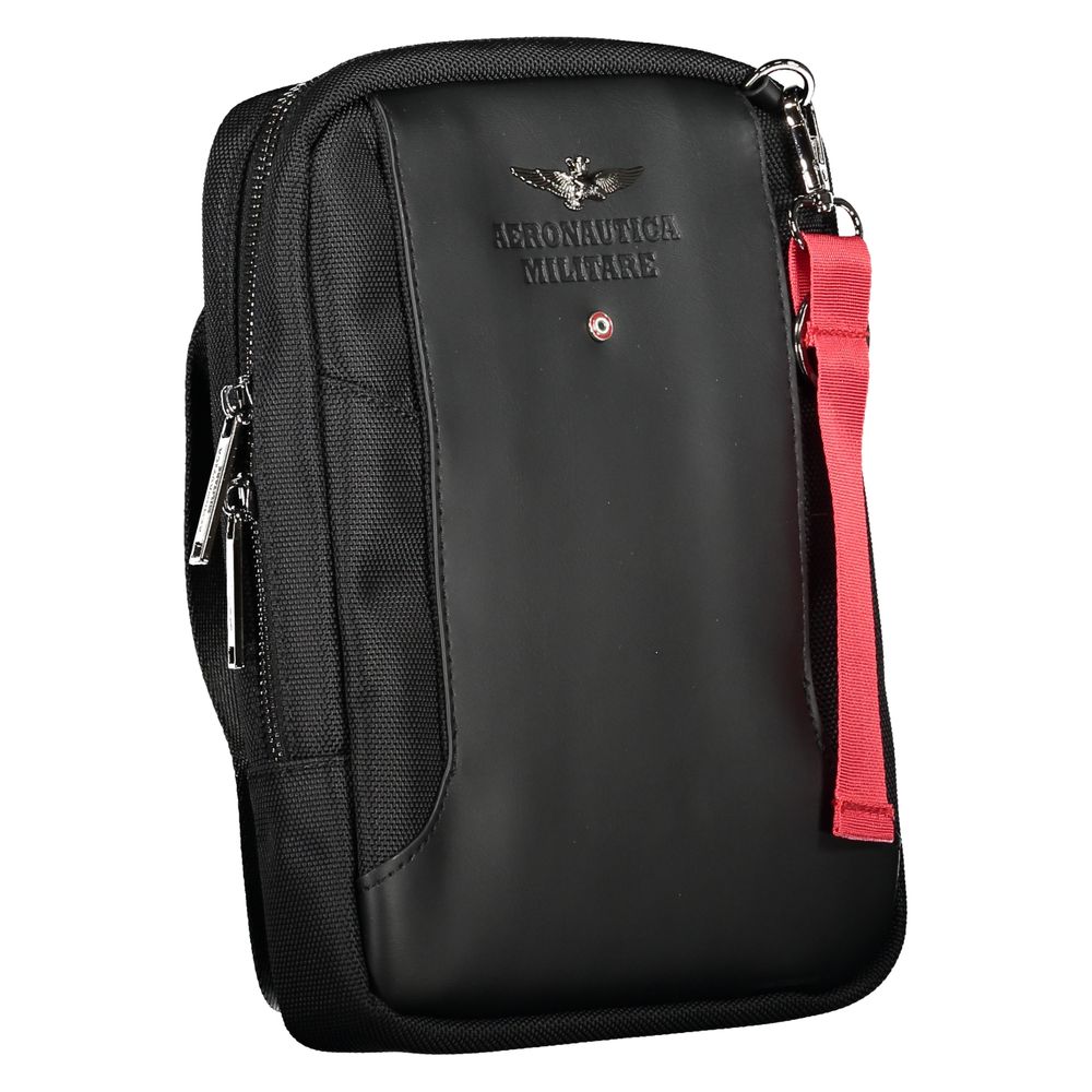 Aeronautica Militare Sophisticated Black Shoulder Bag with Posh Detailing