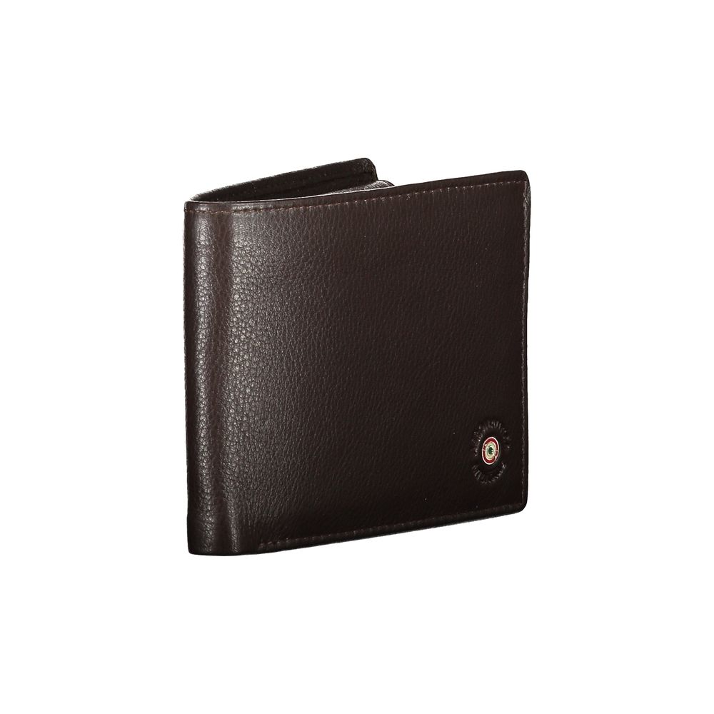 Aeronautica Militare Elegant Brown Leather Wallet with Logo