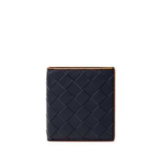 Bottega Veneta Navy Blue Leather Wallet