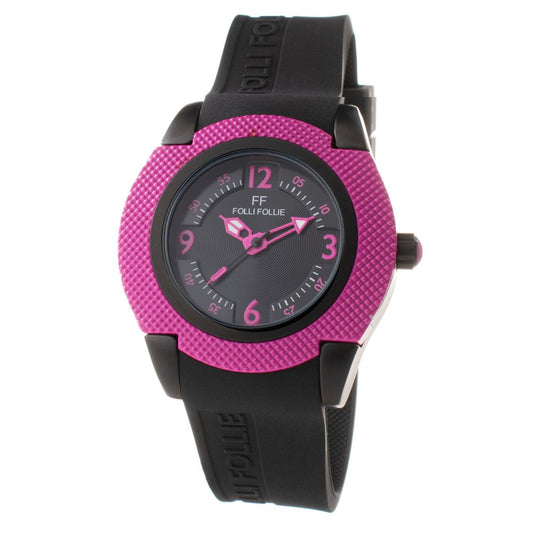 Folli Follie Black Silicone Watch