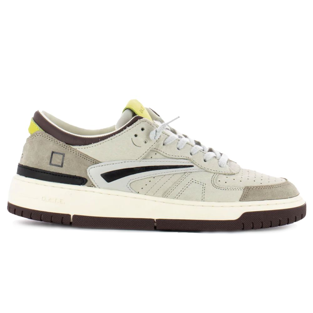 D.A.T.E Beige Leather Sneaker