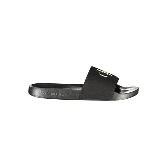 Calvin Klein Black Recycled Cotton Men Sandal