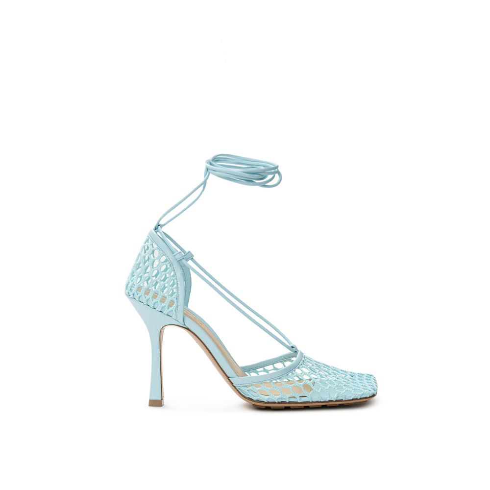 Bottega Veneta Blue Fabric And Leather Stiletto Heel Sandals