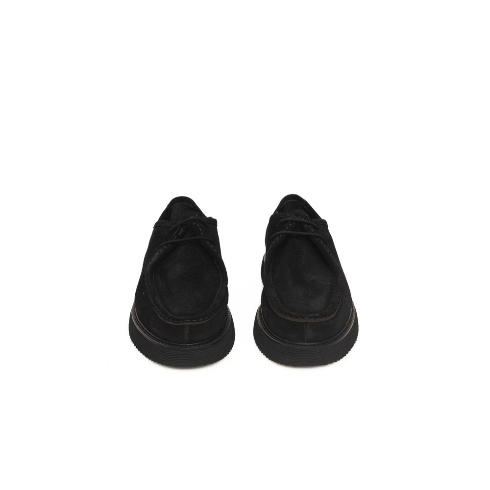 Cerruti 1881 Black Calfskin Men Derby Shoe