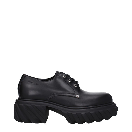 Off-White Black Leather Oxfords And Derbies