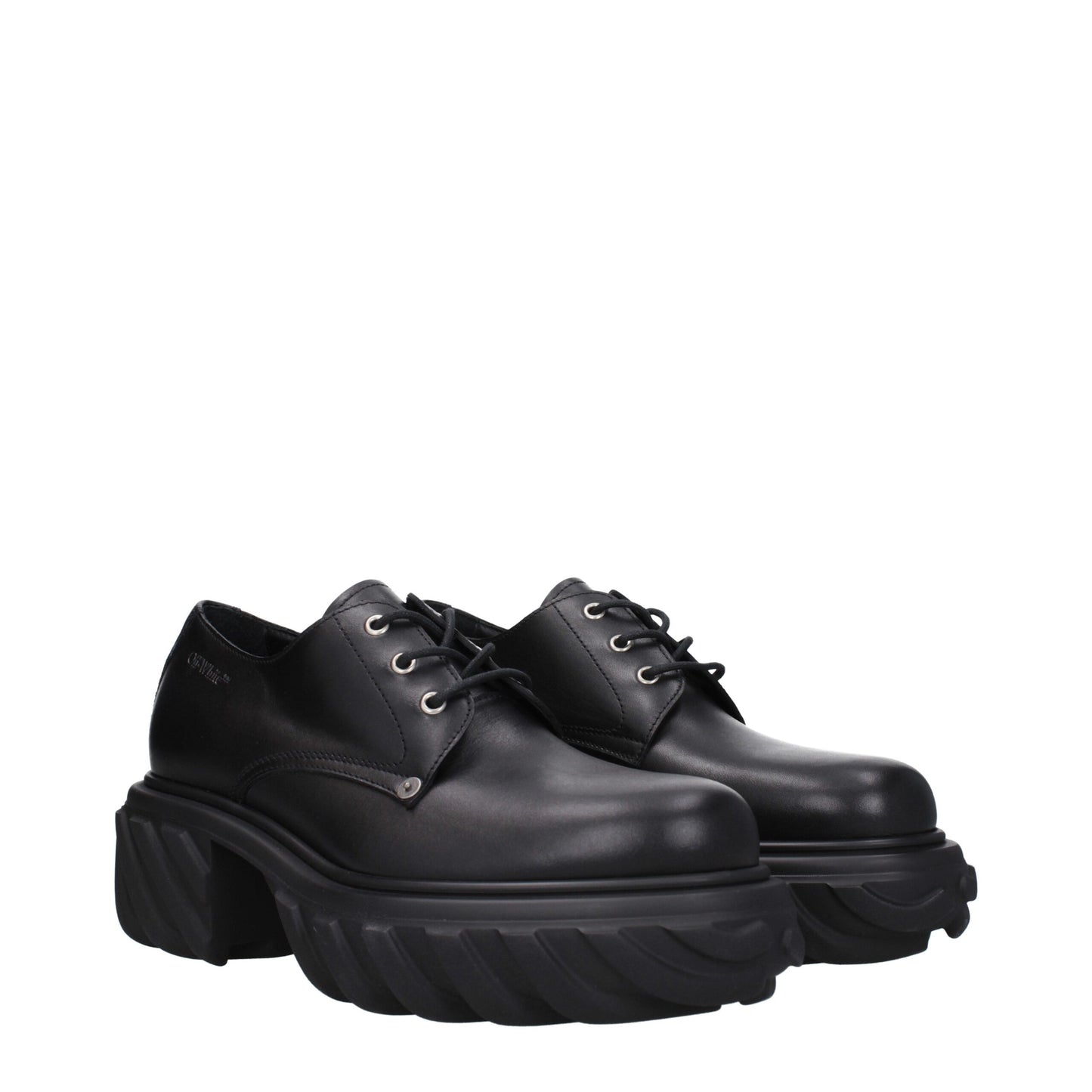Off-White Black Leather Oxfords And Derbies