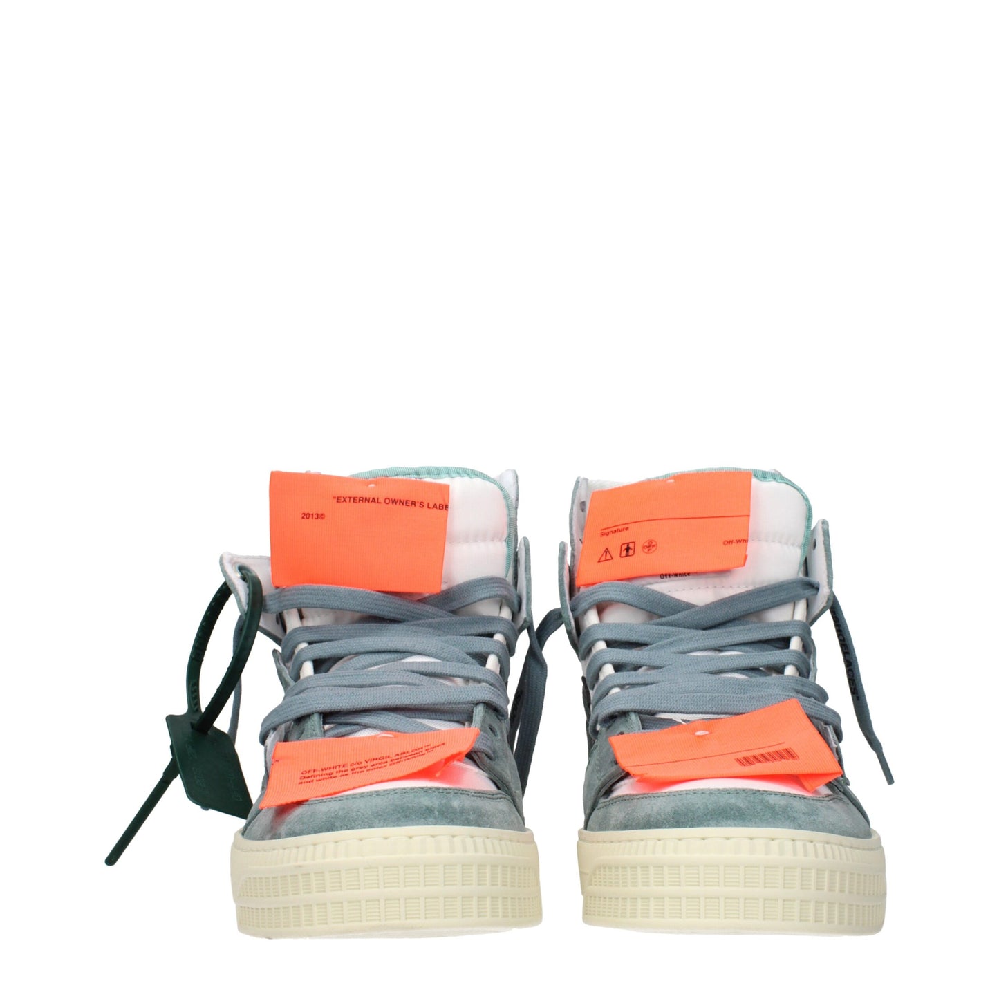 Off-White White Fabric High Top Sneakers