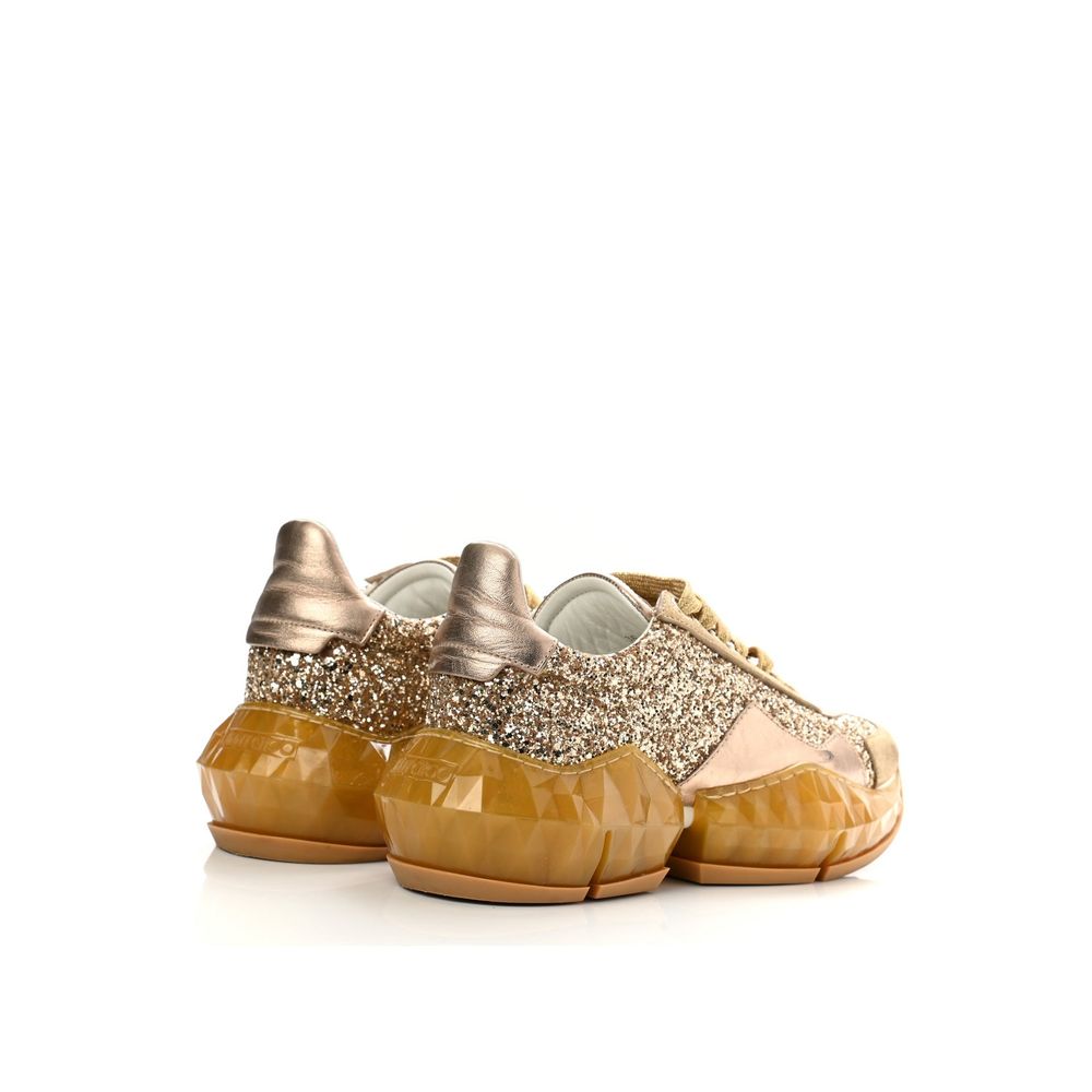 Jimmy Choo Gold Calfskin Chunky Sneakers