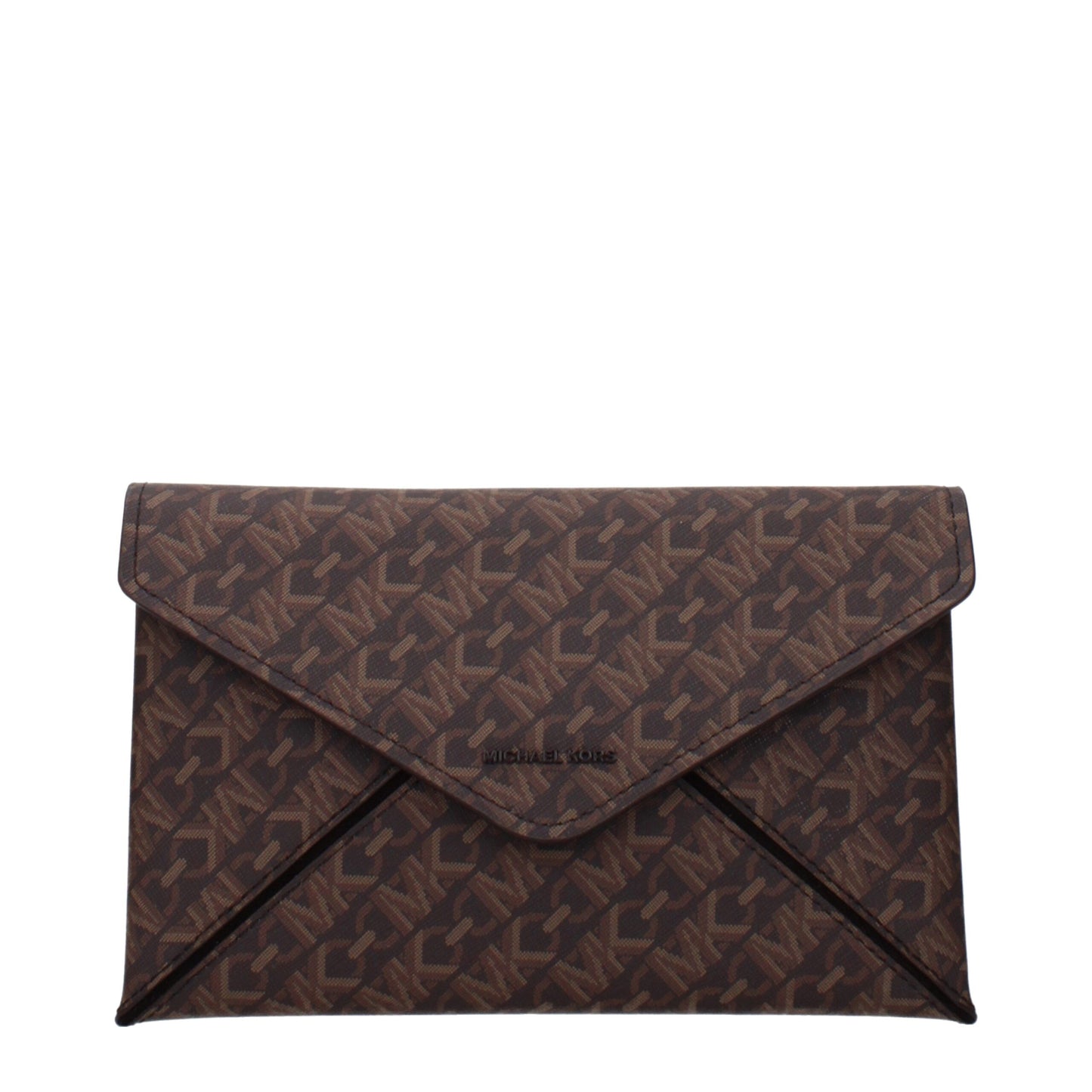 Michael Kors Brown Fabric Clutch Bag