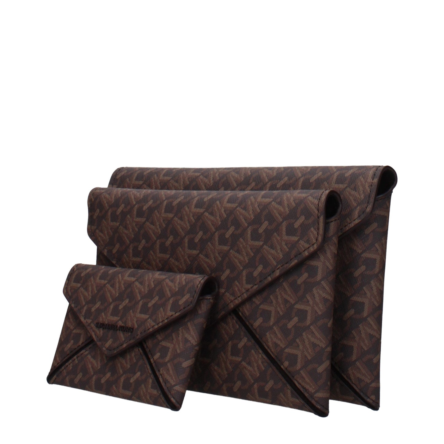 Michael Kors Brown Fabric Clutch Bag