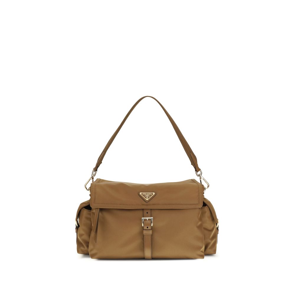 Prada Brown Recycled Polyamide Shoulder Bag