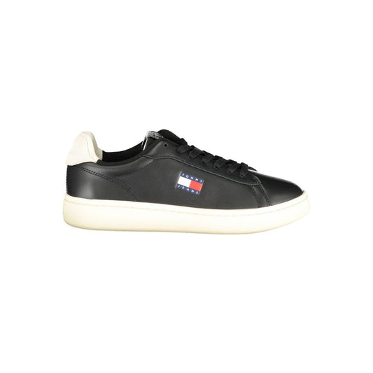 Tommy Hilfiger Black Leather Women Sneaker