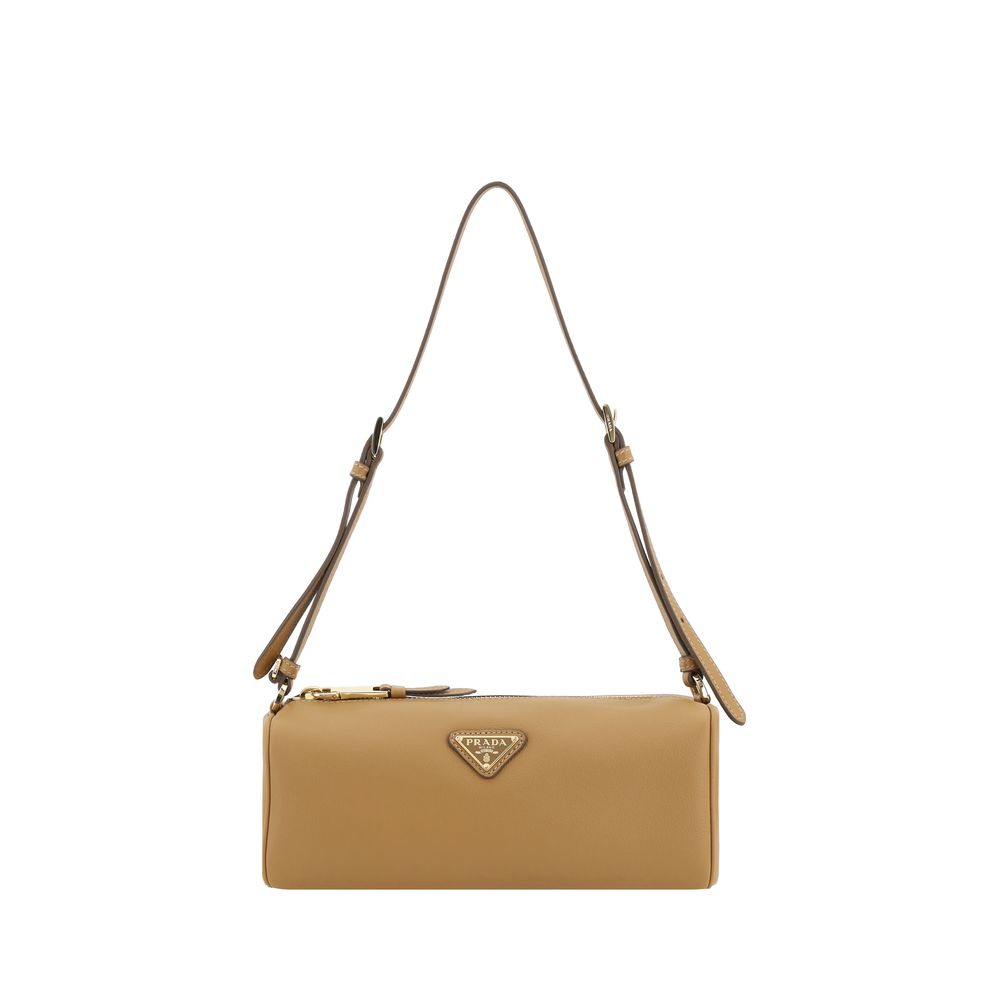 Prada Beige Calf Leather Bos Taurus Shoulder Bag