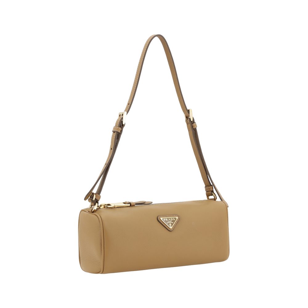 Prada Beige Calf Leather Bos Taurus Shoulder Bag