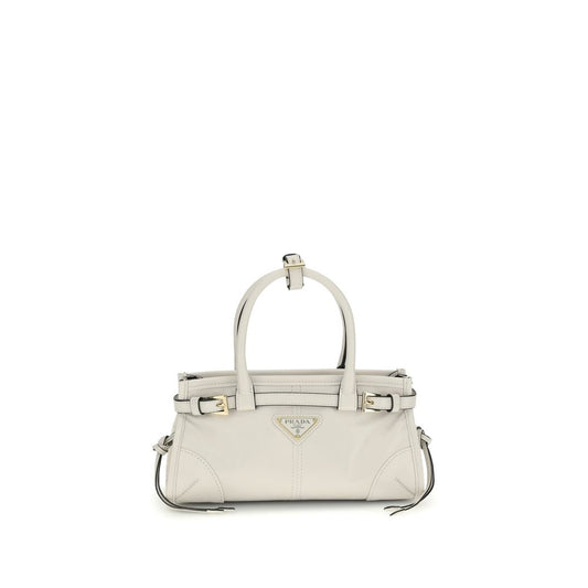 Prada White Calf Leather Bos Taurus False